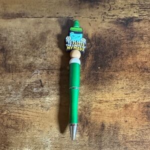 Green Novelty Pen with Fun Topper